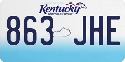 KY license plate 863JHE