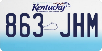 KY license plate 863JHM