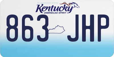 KY license plate 863JHP