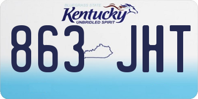 KY license plate 863JHT