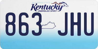 KY license plate 863JHU