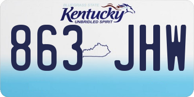 KY license plate 863JHW
