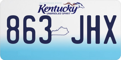KY license plate 863JHX