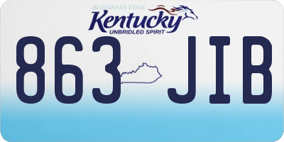 KY license plate 863JIB