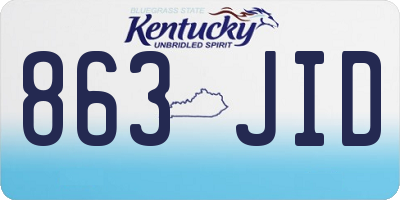 KY license plate 863JID