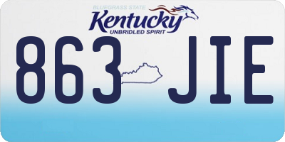 KY license plate 863JIE