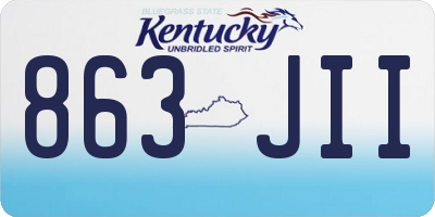 KY license plate 863JII