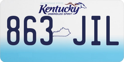 KY license plate 863JIL