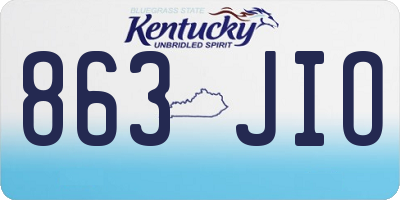 KY license plate 863JIO