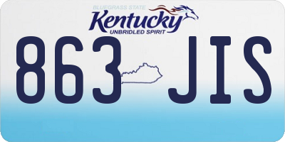 KY license plate 863JIS