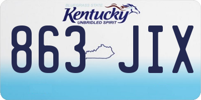 KY license plate 863JIX