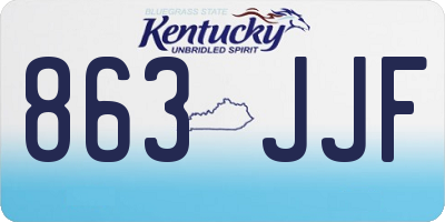 KY license plate 863JJF