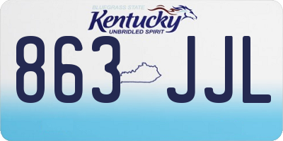 KY license plate 863JJL
