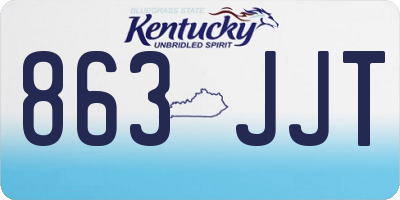 KY license plate 863JJT