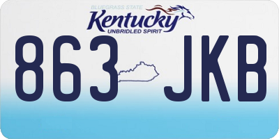 KY license plate 863JKB