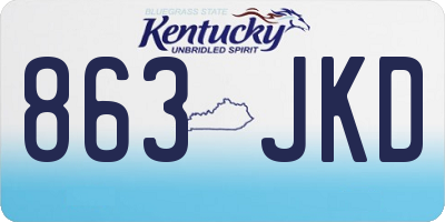 KY license plate 863JKD
