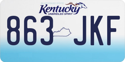 KY license plate 863JKF