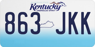 KY license plate 863JKK