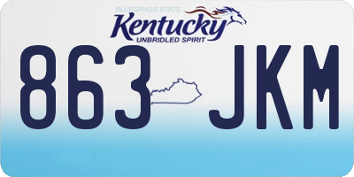 KY license plate 863JKM