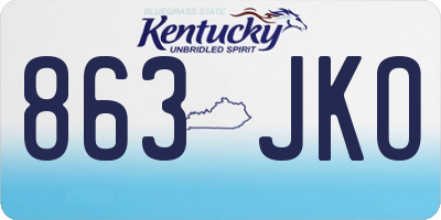 KY license plate 863JKO