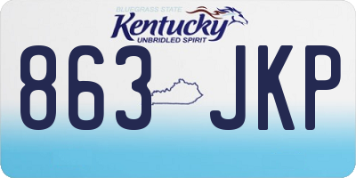 KY license plate 863JKP