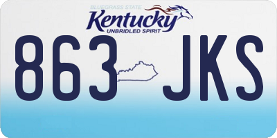 KY license plate 863JKS