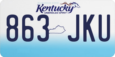 KY license plate 863JKU