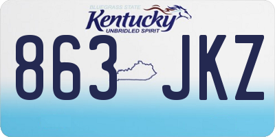 KY license plate 863JKZ