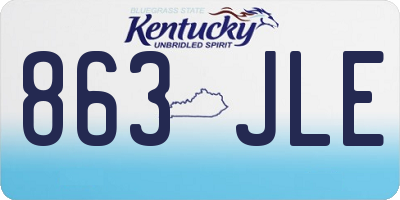 KY license plate 863JLE
