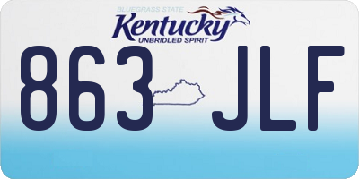 KY license plate 863JLF