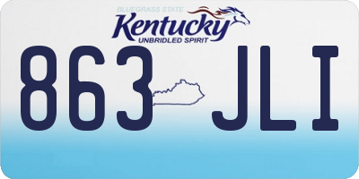 KY license plate 863JLI