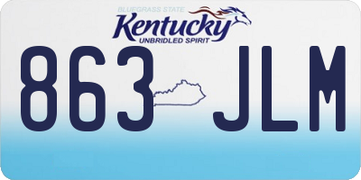 KY license plate 863JLM