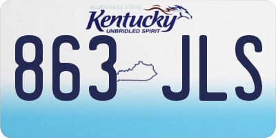 KY license plate 863JLS