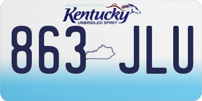 KY license plate 863JLU
