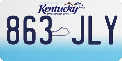KY license plate 863JLY