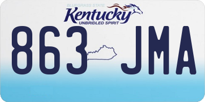 KY license plate 863JMA