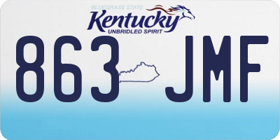 KY license plate 863JMF