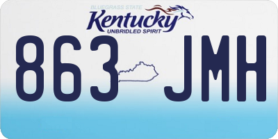 KY license plate 863JMH