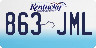 KY license plate 863JML