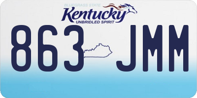 KY license plate 863JMM