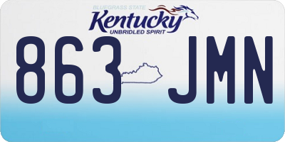 KY license plate 863JMN