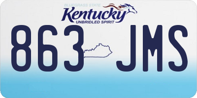 KY license plate 863JMS