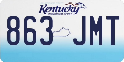 KY license plate 863JMT