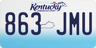 KY license plate 863JMU