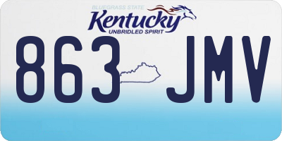 KY license plate 863JMV