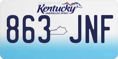 KY license plate 863JNF