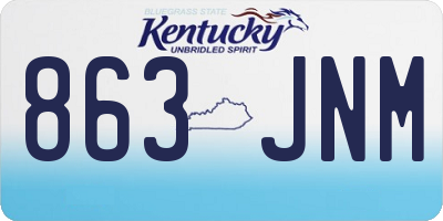 KY license plate 863JNM