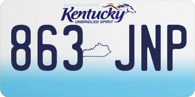 KY license plate 863JNP