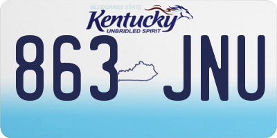 KY license plate 863JNU