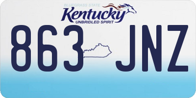 KY license plate 863JNZ